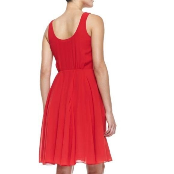 French Connection Red ChiffonFit & Flare Size 12 - Picture 8 of 8